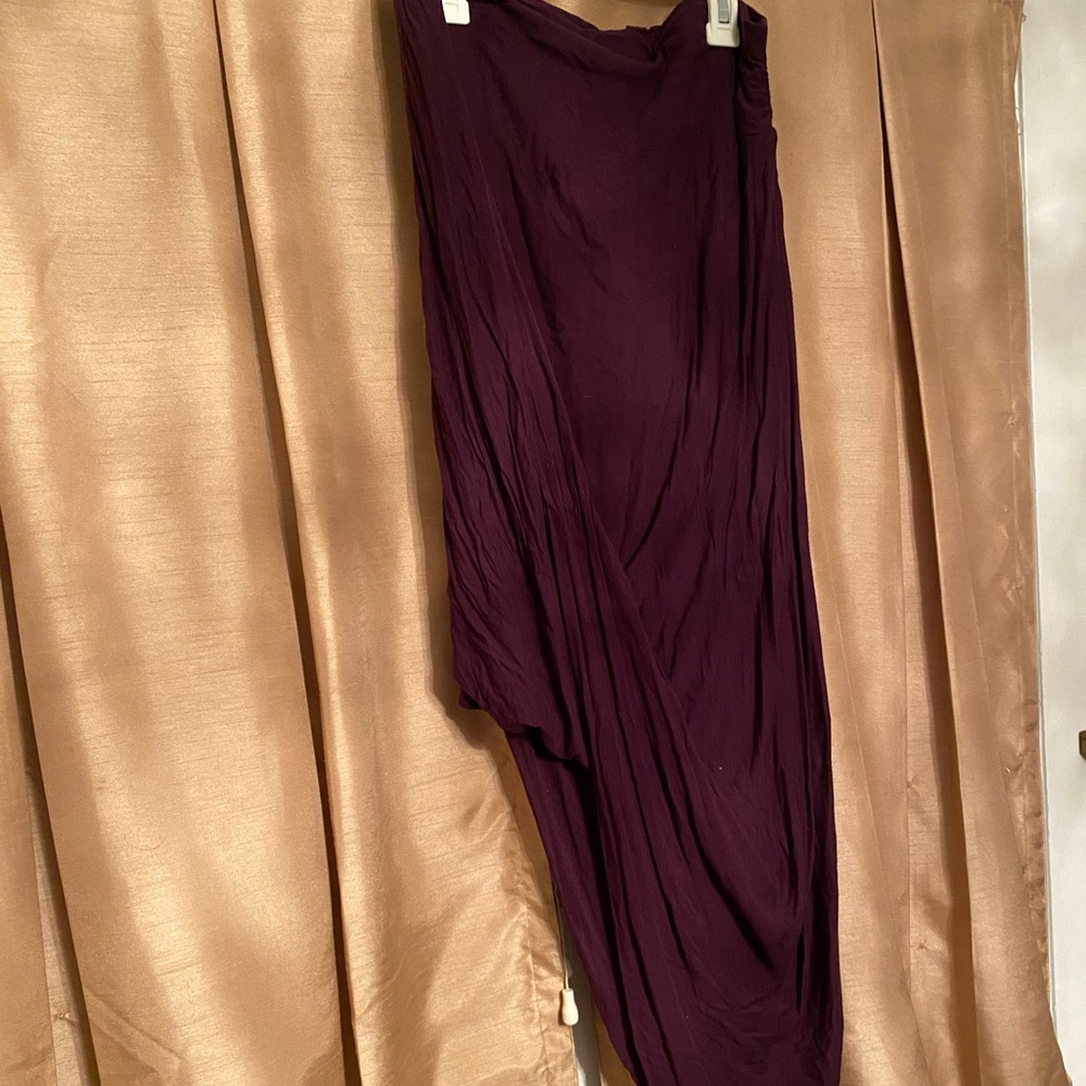 Express deep purple midi skirt
